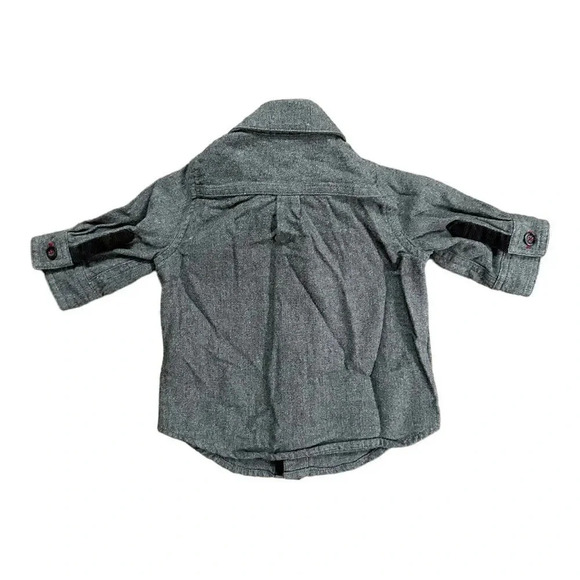 Hanna Andersson | Baby’s Gray Button Down Shirt (0-3 mos) - Picture 3 of 5